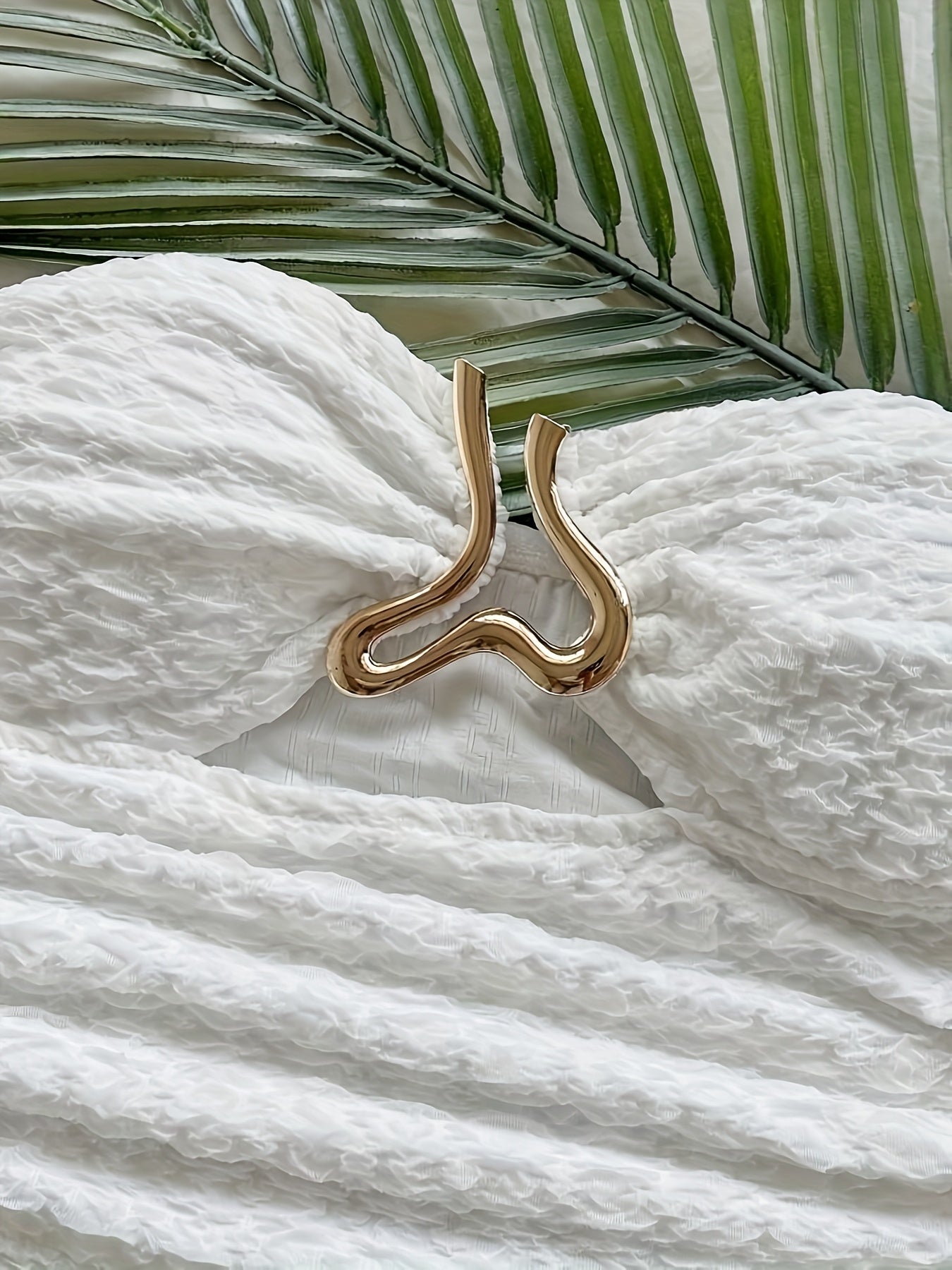 Strapless Top with Heart-Shaped Metal Front Closure