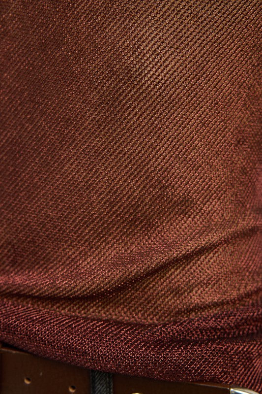 METALLIC CHAINMAIL BIAS CAMI TOP