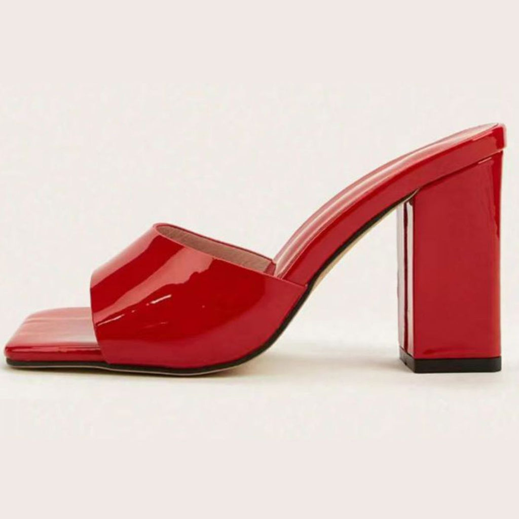 Max Luxe Square Toe Block Heels