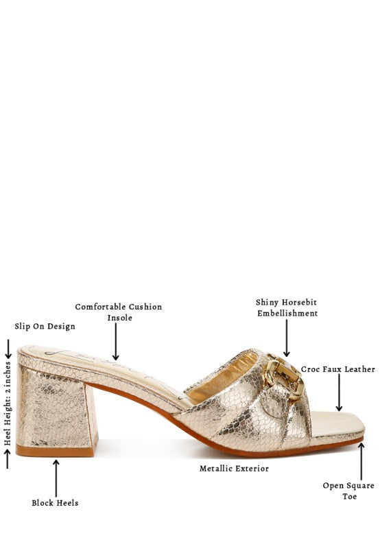 Bellamy Horsebit Detail Snake Print Sandals (Copy)