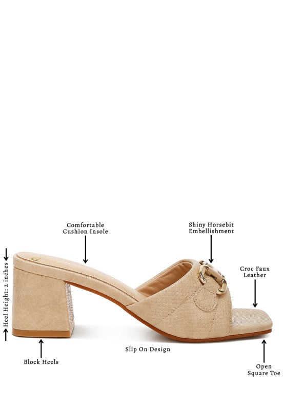 Bellamy Horsebit Detail Snake Print Sandals (Copy)