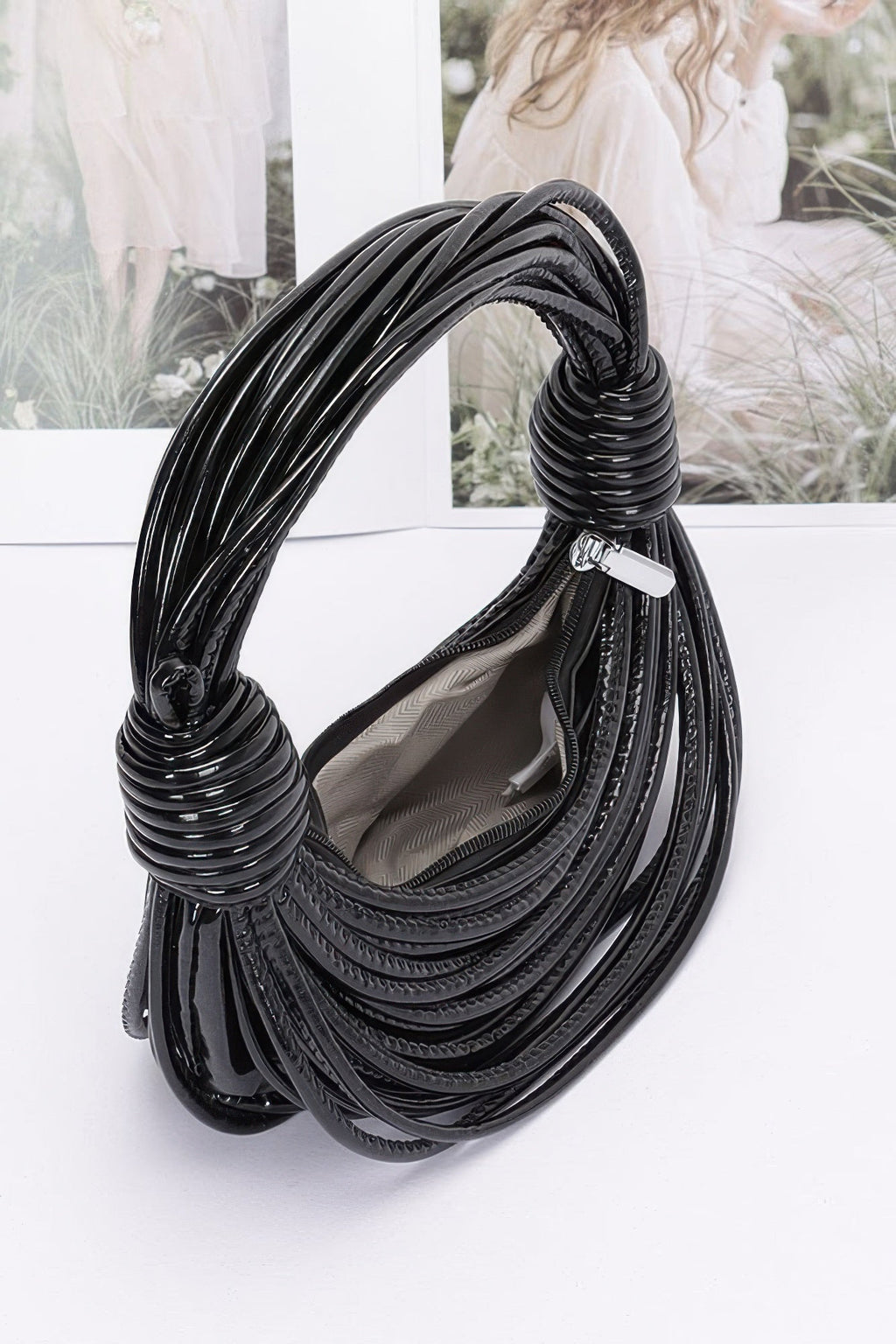 Faux Leather Rope Hobo Bag