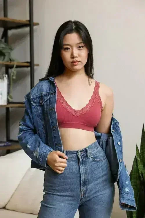 Lace Trim Padded Bralette - Comfortable Everyday Bra | Femstylo (Copy)