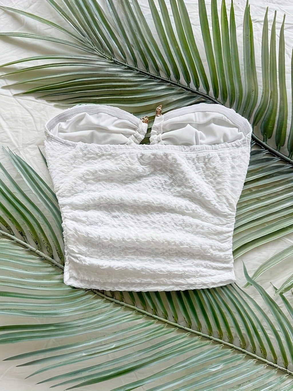 Strapless Top with Heart-Shaped Metal Front Closure