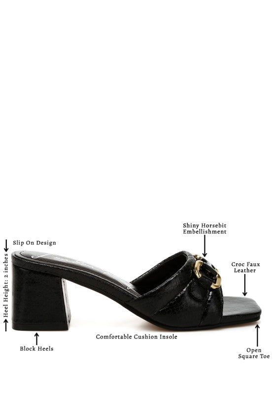 Bellamy Horsebit Detail Snake Print Sandals (Copy)