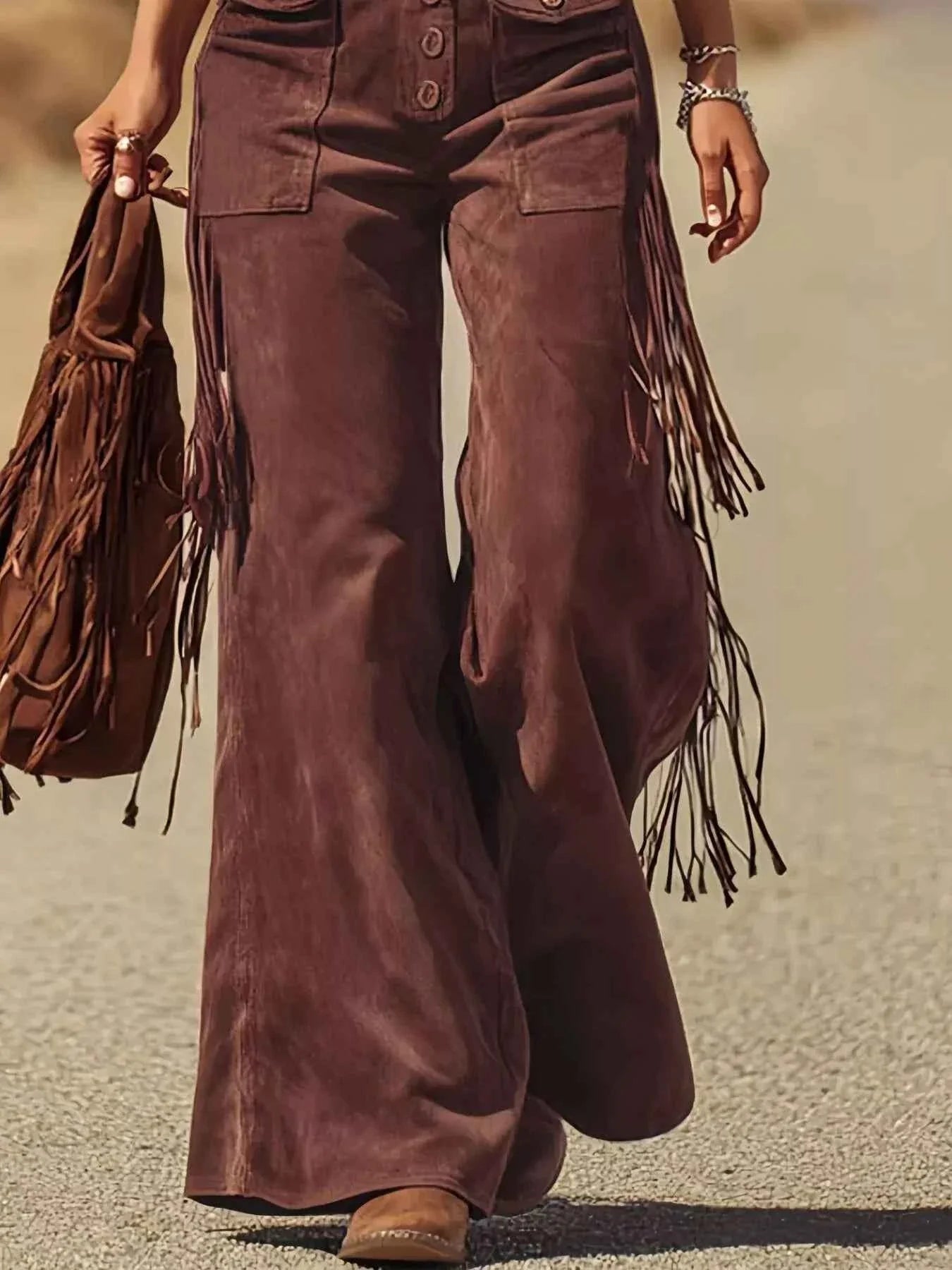 Fringe Corduroy Button Front Overalls