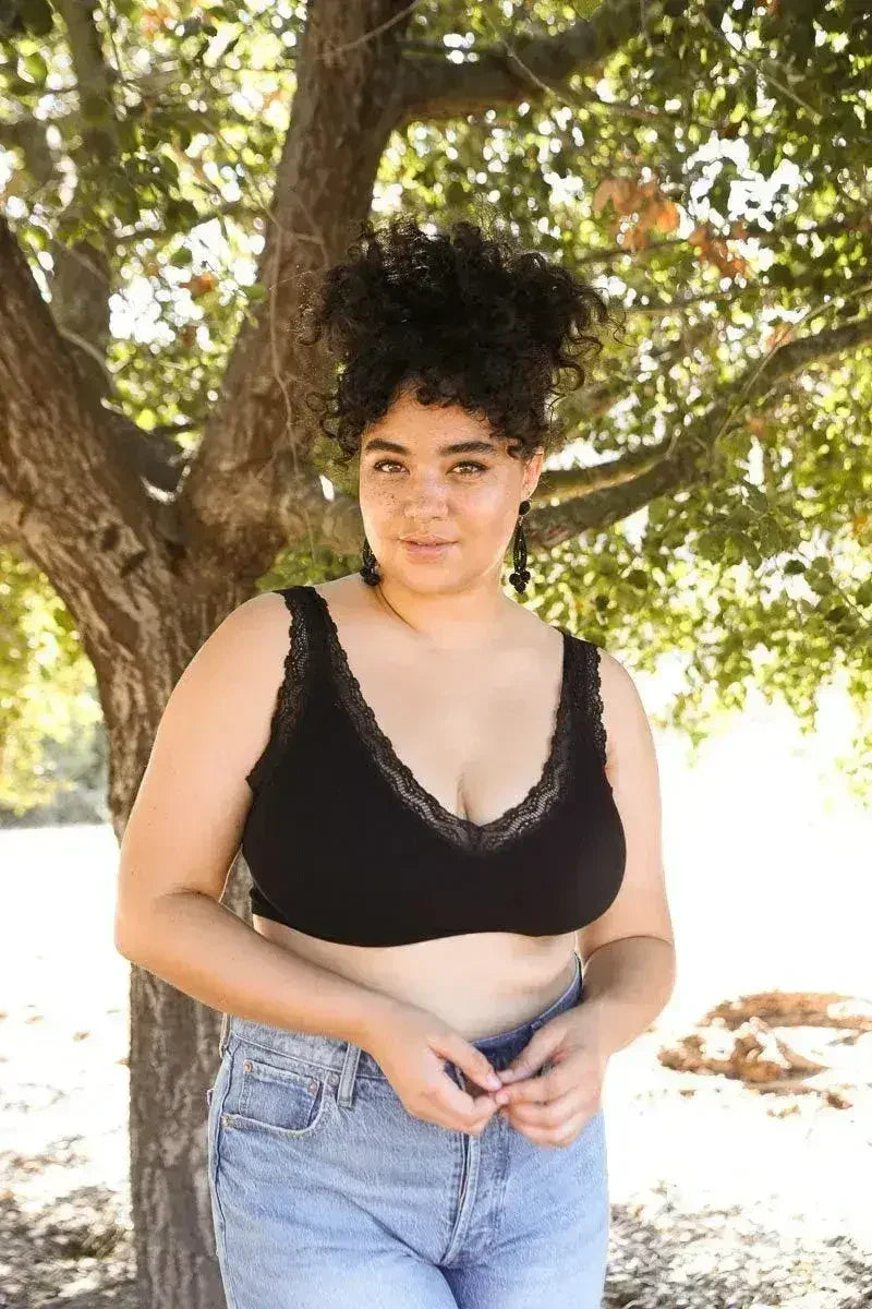 Lace Trim Padded Bralette - Comfortable Everyday Bra | Femstylo (Copy)