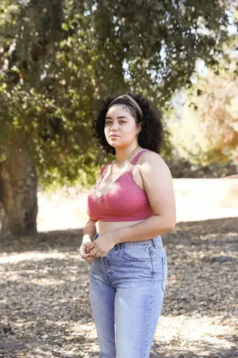 Lace Trim Padded Bralette - Comfortable Everyday Bra | Femstylo (Copy)