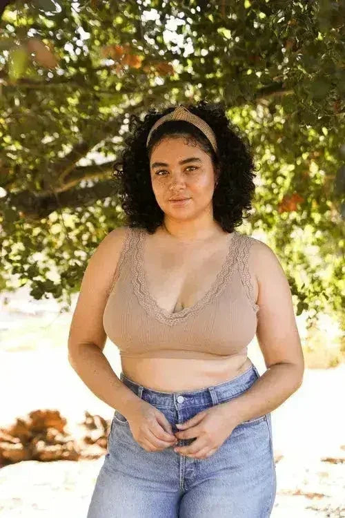 Lace Trim Padded Bralette - Comfortable Everyday Bra | Femstylo (Copy)