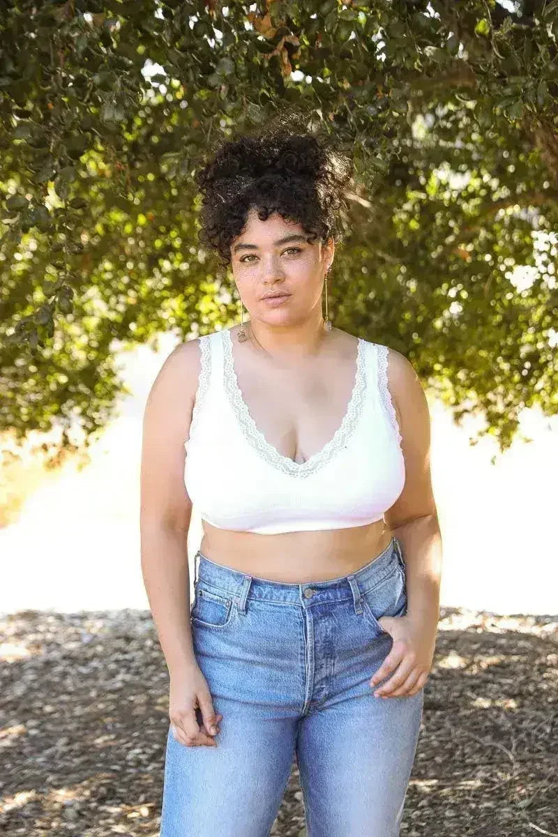 Lace Trim Padded Bralette - Comfortable Everyday Bra | Femstylo (Copy)