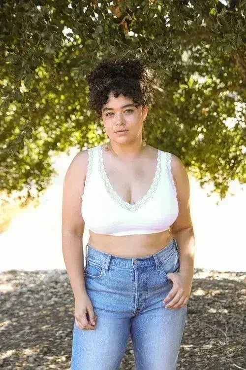 Lace Trim Padded Bralette - Comfortable Everyday Bra | Femstylo (Copy)
