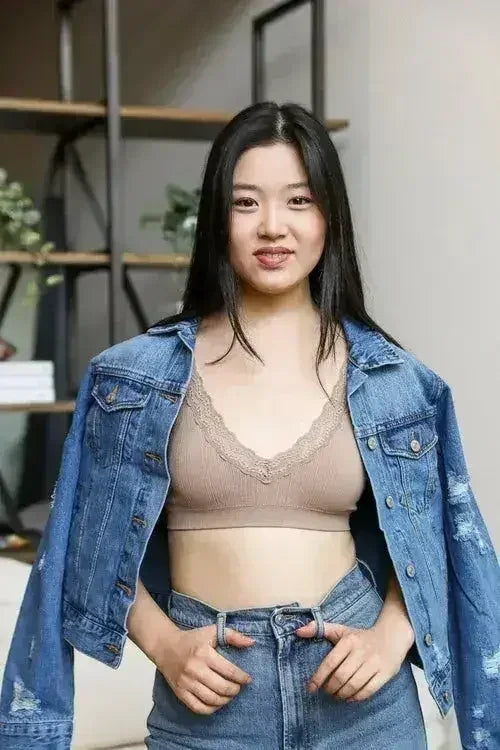 Lace Trim Padded Bralette - Comfortable Everyday Bra | Femstylo (Copy)