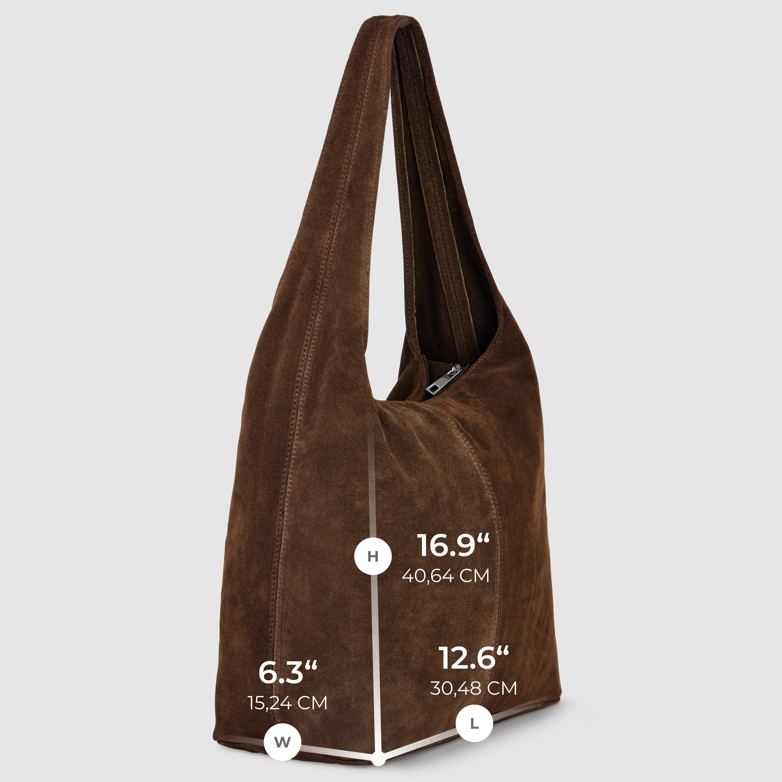 Suede Leather Hobo Bag