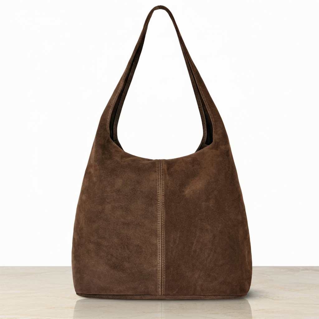 Suede Leather Hobo Bag