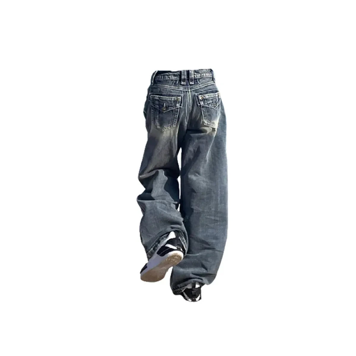 Vintage Y2K Baggy Blue Jeans – High Waist Oversize Denim Trousers